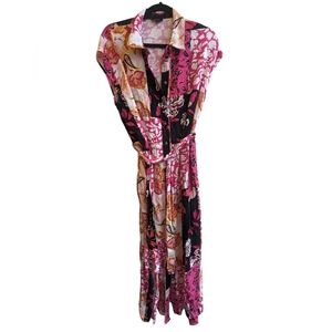 Yest Button Front Floral Midi Dress